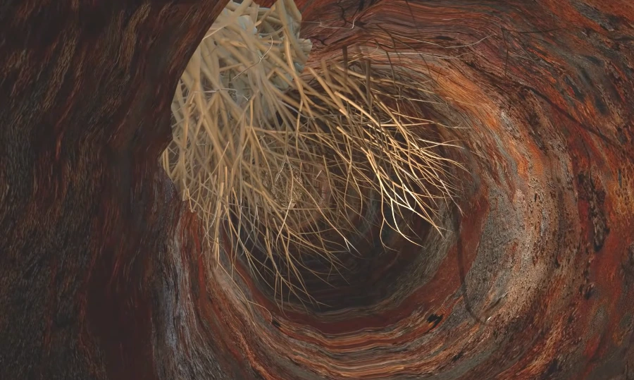Root intrusion inside sewer pipe Simpsonville SC clay lateral
